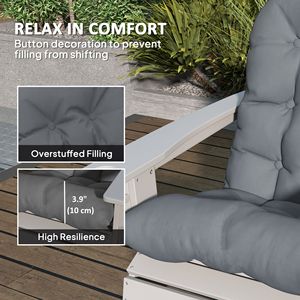 Juego de 2 Cojines para Silla Adirondack con Respaldo Alto y Diseño Acolchado, Antideslizantes, para Exteriores, con Lazos - Product Image 4
