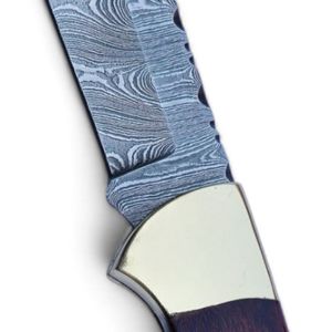Handmade Damascus Folding Knives Compact Pocket Design with Sharp <b>Steel</b> Blade Durable Handle Leather Sheath for <b>Outdoor</b> Hunting - Product Image 6