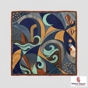 Écharpe carrée imprimée de haute qualité, légère et tendance, fabricant OEM ODM, produits textiles personnalisés de l'île de Prince Edward - Product Image 1