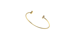 Bracelet jonc ouvert en or 18 carats avec diamants taille baguette, bracelet torsadé minimaliste empilable pour femme, idéal au quotidien - Product Image 2