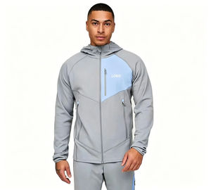 Custom Logo Men's Slim Fit Training <b>Jacket</b> Hooded Quick Dry Gym Sportswear Athletic Performance Running <b>Track</b> <b>Jacket</b> Wholesale - Product Image 1