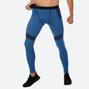 Leggings de sport pour hommes, coupe ajustée, taille élastique, motif géométrique, respirants, en Spandex, longueur intégrale, imprimés - Product Image 5