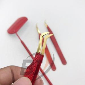 Pinzas de extensión de pestañas de volumen profesional etiqueta personalizada oro rosa Acero sostenible punta puntiaguda herramienta de belleza inoxidable - Product Image 4