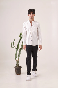 Chemise Homme Manches Longues Broderie Motif Décontracté Coupe Slim Boutonnée Twill Cargo Vente en Gros Usine Été - Product Image 3