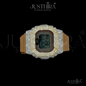Reloj de Plata de Lujo con Incrustaciones de Diamantes de Moissanita VVS y Cuarzo, con Correa de Goma de Acabado Premium, para Regalo de Boda o Compromiso, Unisex - Product Image 2