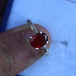 Hessonite <b>Garnet</b> <b>Ring</b> 925 Sterling <b>Silver</b> Handmade January Birthstone Solitaire Statement <b>Ring</b> Gift For Her - Product Image 6
