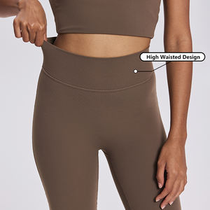 Ensemble de yoga 2 pièces pour femme, débardeur de sport respirant à séchage rapide et pantalon large, personnalisable OEM, en Spandex/Nylon, pour la gym et le yoga - Product Image 5