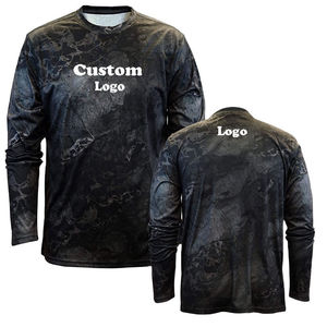 เสื้อตกปลาแขนยาวผู้ชาย UPF 50 พิมพ์ลายแบบซับลิเมชั่น แห้งเร็ว ผลิตจากโพลีเอสเตอร์ สำหรับกิจกรรมกลางแจ้ง ลายปลาแบล็คเบส - Product Image 2