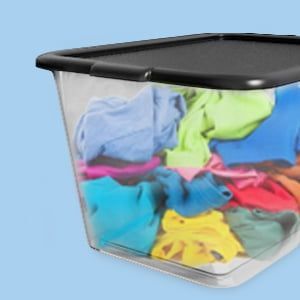 Contenitori di Stoccaggio in Plastica Riutilizzabili Trasparenti/Neri da 14,5 Galloni, Set da 4 con Coperchi, Contenitori e Scatole Impilabili - Product Image 5