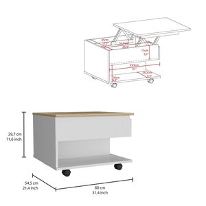 Tavolino da Caffè Luanda con Ripiano Sollevabile e Ruote - Product Image 3