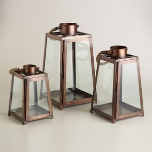 Farol de metal con acabado rústico antiguo para uso en interiores y exteriores, decoración festiva, iluminación ambiental romántica, diseño de portavelas. - Product Image 1