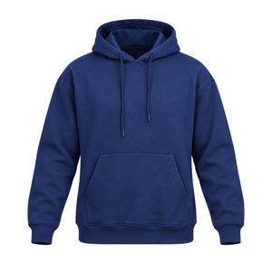 Sudadera con Capucha Lisa para Hombre, Color Sólido, Hombros Caídos, con Cordón Ajustable en la Capucha y Bolsillo Canguro - Product Image 1