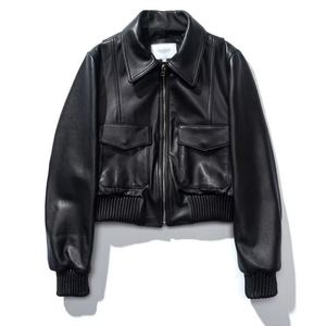 Chaqueta de Béisbol Corta de Cuero Sintético para Mujer, Diseño Moderno, Ajustada, Cortavientos, Estilo Urbano, Chaqueta Bomber para Motocicleta - Product Image 5