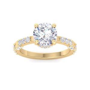แหวนหมั้นเพชรแบบเพชรวงแหวนเคลือบทรงรีสีขาวทอง18K ทรงวงรีขนาดพอดีกับเพชรได้รับการรับรองมาตรฐาน IGI - Product Image 1