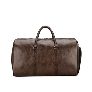 Sac de voyage en cuir pour homme, forme rectangulaire, fermeture à glissière, poignée supérieure, capacité 36-56L, pour les voyages - Product Image 3