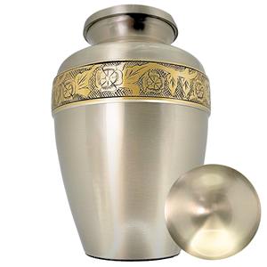 Urne funéraire pour adultes en marbre gravé à la main, style américain, blanche, capacité de 200 pouces cubes, commémorative - Product Image 1