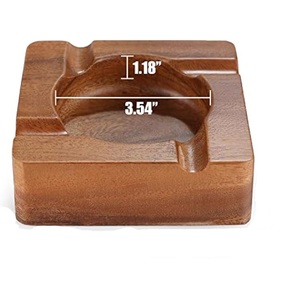 Cendrier carré en bois avec incrustation en résine, cendrier en bois massif, logo personnalisé, fait main, cendrier haut de gamme pour la décoration de la maison, de l'hôtel ou du bar - Product Image 2