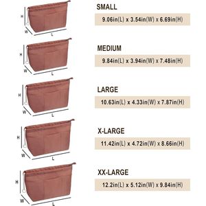 Organizer da Borsa da Donna con 14 Tasche e Cerniera, Inserto per Borsetta, Organizer per Trucchi da Inserire nella Borsa - Product Image 2