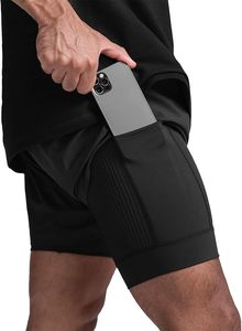 Shorts de sport respirants noirs pour hommes à séchage rapide, en maille, vente en gros, personnalisables, pour la musculation, le fitness, l'entraînement et la course à pied - Product Image 3