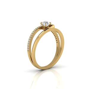 Star Dust Rose Gold Women Fine Jewellery 0.30 CT Real Diamond Solitaire Engagement <b>Ring</b> Trendy <b>Split</b> Shank Design Wedding Gift - Product Image 4