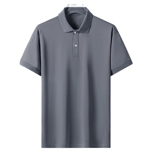 Nuevas camisetas informales de poliéster de bambú para hombre, camisetas Polo de manga corta sólidas, camisetas holgadas de verano con cuello abotonado para hombre, Tops para hombre - Product Image 3