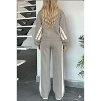 Ensemble de survêtement décontracté pour femmes, 2 pièces, veste zippée et pantalon de survêtement à rayures latérales, ensemble de détente