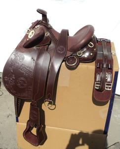 Cuir teint par tambour de selle de Stock australien le plus vendu avec klaxon en cuir de harnais de montage complet pour l'équitation - Product Image 3