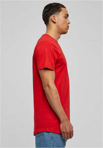 Custom Logo Men <b>Red</b> T <b>Shirt</b> Longline Streetwear Short Sleeve Hip Hop Style Cotton Plain Apparel Crew Neck Scalloped Men's <b>shirts</b> - Product Image 4
