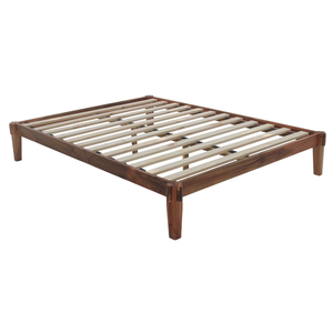 Cadre de lit plateforme moderne en bois massif d'acacia Furaka, design minimaliste, construction confortable et durable - Product Image 1