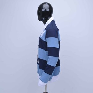 Camiseta de rugby de primera calidad con logotipo personalizado bordado en 3D en la parte delantera y aplique bordado con efecto desgastado en la parte trasera. - Product Image 4