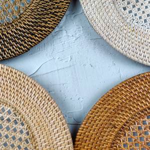 Classic Design 2026 Selling Rattan Charger Plate <b>Table</b> Top Decoration Plate Made by Indian Artician 100% Double <b>Checked</b> Export - Product Image 3
