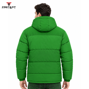 Doudoune d'hiver matelassée coupe-vent à col montant, épaisse, coupe classique, couleur unie, fermeture éclair, vêtement d'extérieur décontracté - Product Image 5