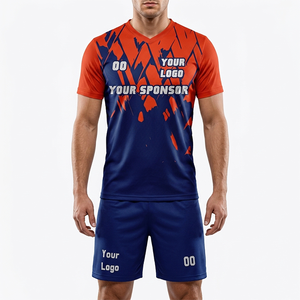 Ensemble maillot et short de football de qualité supérieure, sublimation, 100% polyester, respirant, séchage rapide, unisexe - Product Image 6