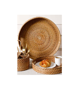 Impresionante Bandeja Redonda de Ratán Blanco para Decoración de Sala de Estar, Adorno Decorativo de Alta Calidad, Producto Más Vendido al Por Mayor - Product Image 3