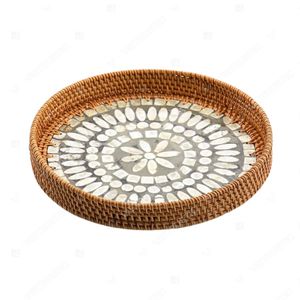 Trend-Driven Design Food Dining Rattan Trays Decor Capiz Shell Tray <b>Kitchen</b> <b>Pantry</b> Holder - Product Image 4