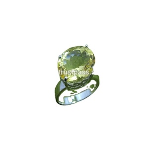 Anillo de compromiso de piedra de citrino Natural para mujer, Plata de Ley 925, Rosa cortada, precio al por mayor - Product Image 1