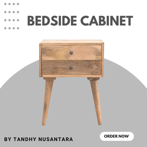 Table de chevet en bois massif avec tiroirs, meuble de chevet en bois au design moderne pour chambre à coucher et mobilier d'hôtel, à prix de gros - Product Image 5