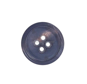 Boutons en corne de buffle noire naturelle de 19 mm, 28L, 4 trous, avec ligne blanche brillante, pour costumes et manteaux, vente en gros - Product Image 1