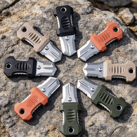 Couteau EDC multifonction miniature, robuste, en acier inoxydable, montable sur système MOLLE, outil utilitaire d'extérieur, couteau de poche compact pour la survie