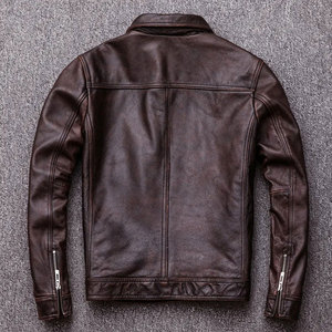 Chaqueta de Invierno para Hombre, Estilo Urbano, de Cuero Genuino, Corte Ajustado, con Forro de Sherpa y Ribete de Piel - Diseño Personalizado, Superventas - Product Image 2