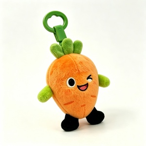 Llavero de peluche de zanahoria naranja y verde personalizado, llavero de peluche de zanahoria con cara parpadeante, peluche de zanahoria bordado, pequeño llavero de peluche de zanahoria - Product Image 5