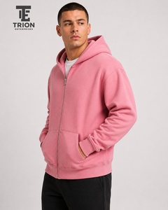 Sweat à capuche zippé pour homme, poids lourd, hiver, broderie personnalisée, respirant, 100% coton molletonné, vêtements décontractés, service OEM, couleurs personnalisées - Product Image 3