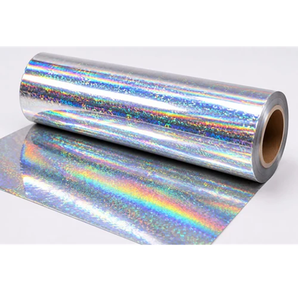 Rollo de Película Brillante Holográfica al por Mayor, Acabado Arcoíris Plateado, Lámina Reflectante de PET para Manualidades, Pegatinas, Envoltura de Regalos y Decoración - Product Image 3