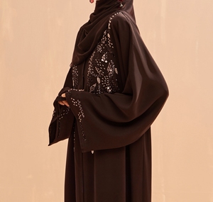 Nueva Abaya Tradicional Islámica Negra para Mujer, Estilo Saudí, Primavera 2026, Dubai, Poliéster Transpirable, Largo hasta el Tobillo, Musulmana - Product Image 5
