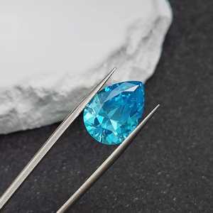 Aigue-marine naturelle, pierre précieuse facettée en forme de poire, coupe goutte d'eau, Aigue-marine en vrac, plusieurs tailles, vente en gros C50A - Product Image 6