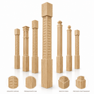 Poteau d'escalier EFS en bois massif, 48 pouces, design moderne, fabrication durable - Product Image 2