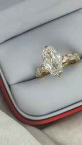 Anillo de Diamante de Lujo con Certificado IGI, Corte Marquesa de 1ct 2ct, Diamante Cultivado en Laboratorio, Plata S925, Oro Real de 10K 14K 18K, Marca Mantra - Product Image 2