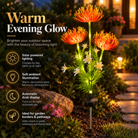 Décorations de jardin Solar Glow Spider Lily, fleurs décoratives imperméables à l'eau pour la cour et la pelouse