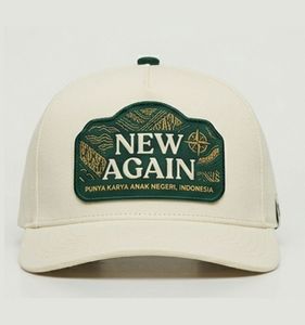 Casquette Snapback Brodé Unisexe 6 Panneaux en Toile, Chapeau de Baseball Réglable Blanc, Style Décontracté Streetwear, Design Indonésien - Product Image 1