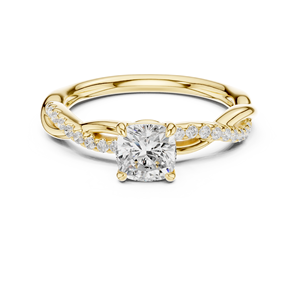 Anillo de Compromiso Clásico con Certificado IGI, CVD HPHT, Oro Sólido de 10k, 14k, 18k, Forma de Cojín, Diamante Cultivado en Laboratorio E VS1 para Mujer - Product Image 2